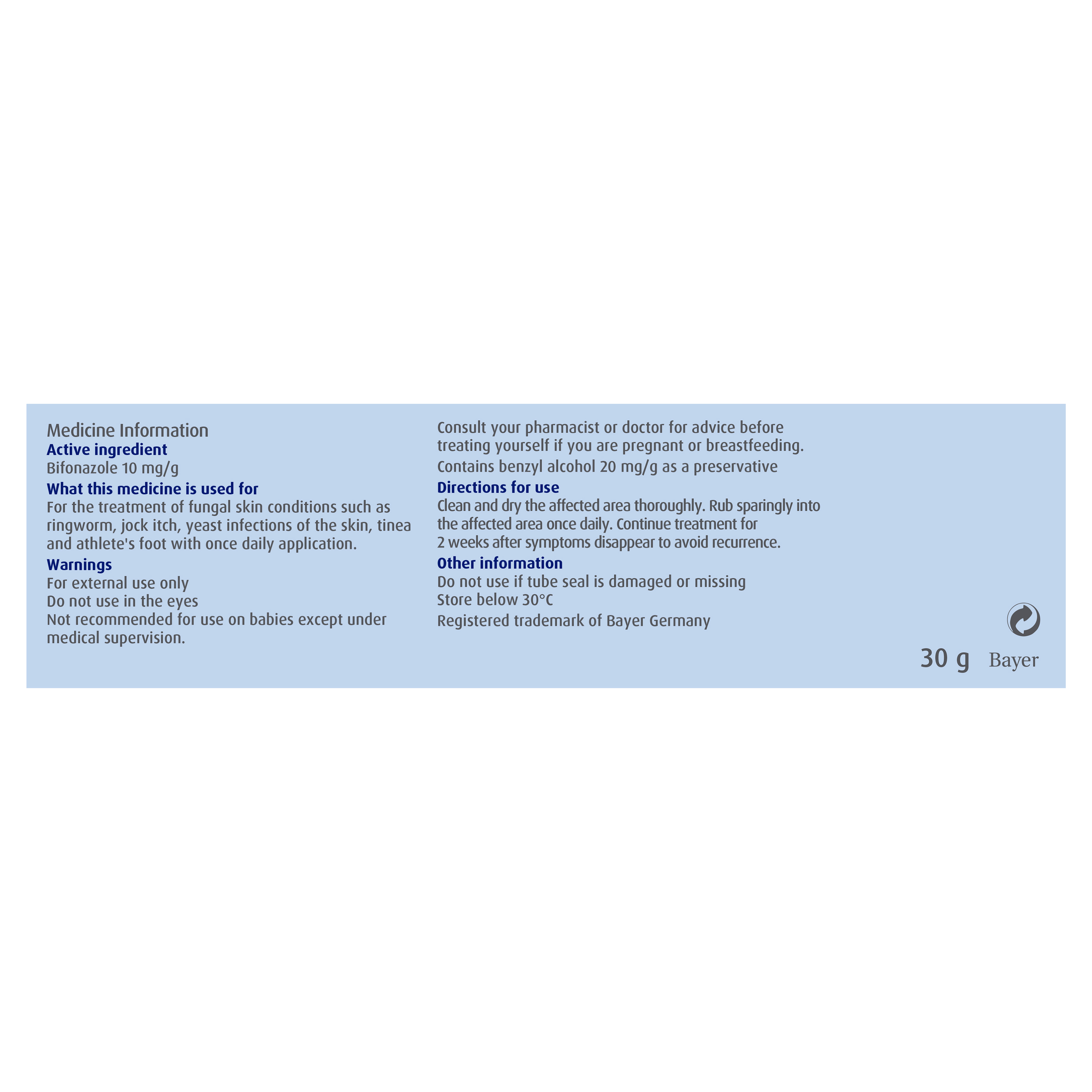 Canesten Once Daily Bifonazole Body Cream